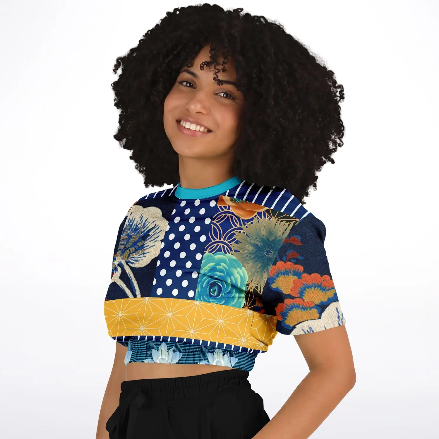 Remembering Divinity Short Sleeve Cropped Eco-Poly Sweater