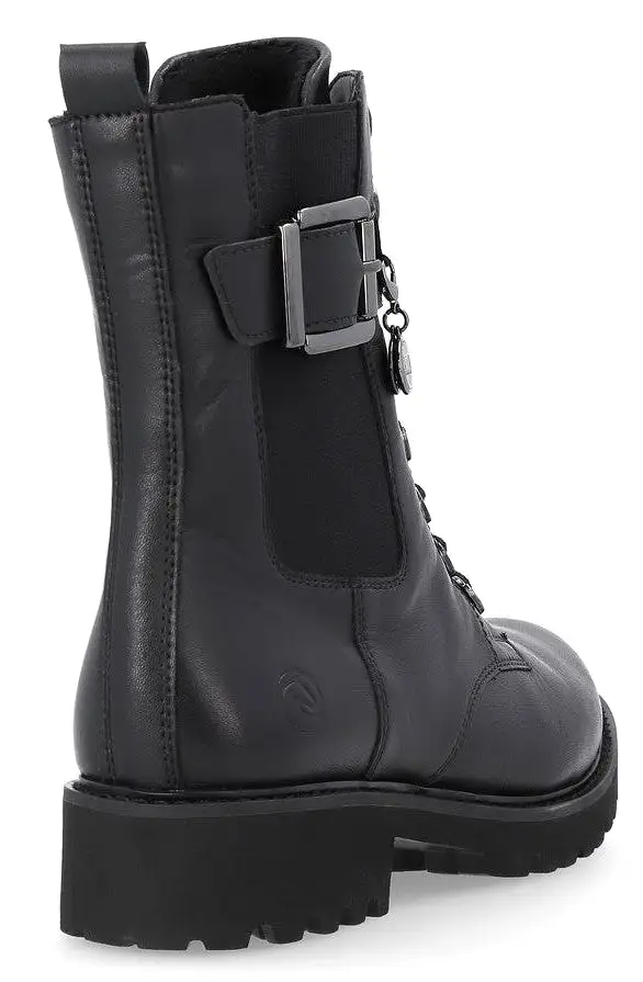 Remonte D8668-00 Womens Leather Lace Up Biker Boot