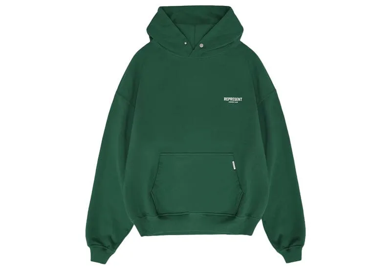 Represent Owner's Club Hoodie Racing Green/White