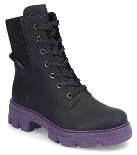 Rieker 74631-01 Womens Lace Up Biker Boot