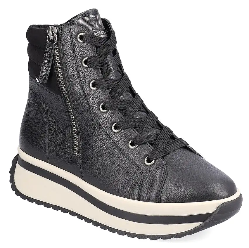 Rieker Evolution W0962-00 Womens Leather Lace Up Ankle Boot