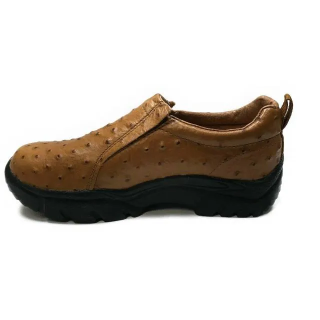 Roper women's performance slip-on exotics shoes tan faux ostrich leather - 6.5 m