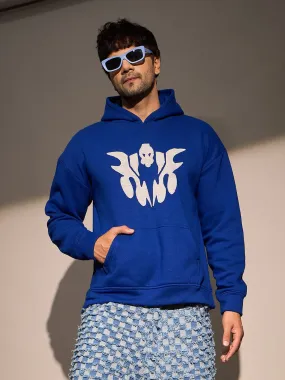 Royal Blue Embroidery Oversized Hoodie