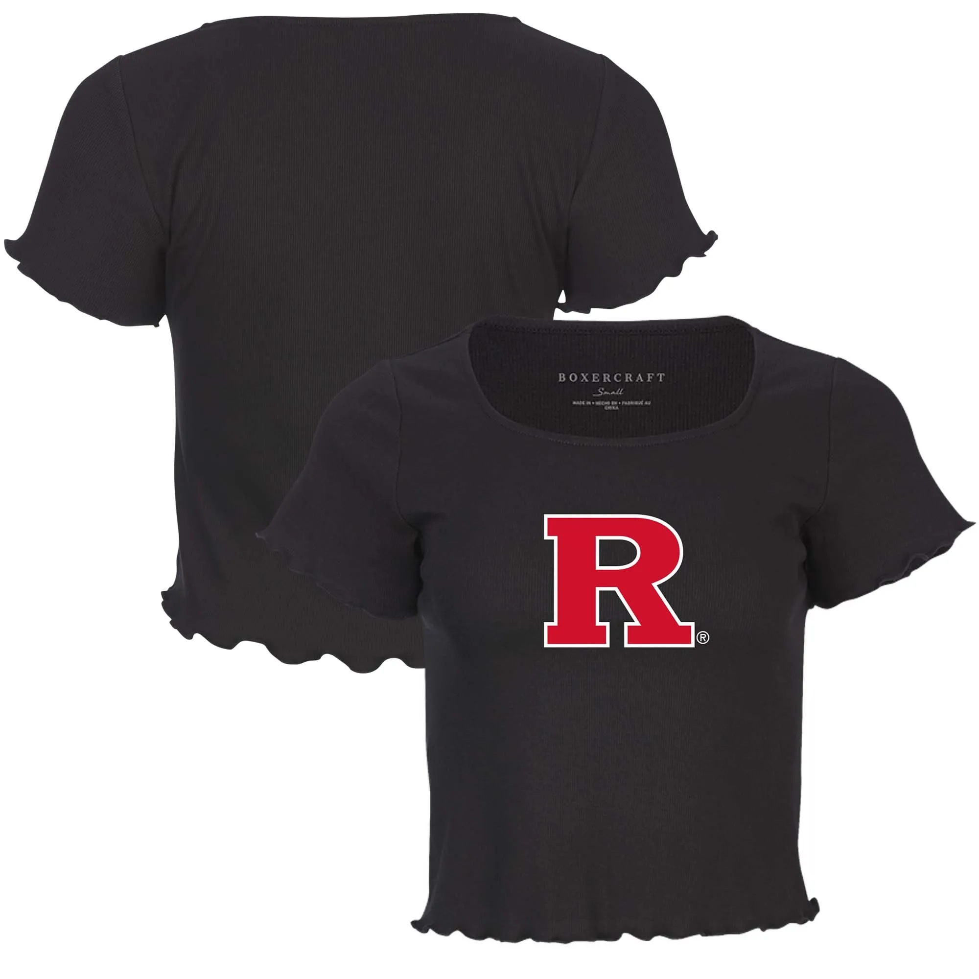 Rutgers Scarlet Knights Women's Black Baby Top T-Shirt