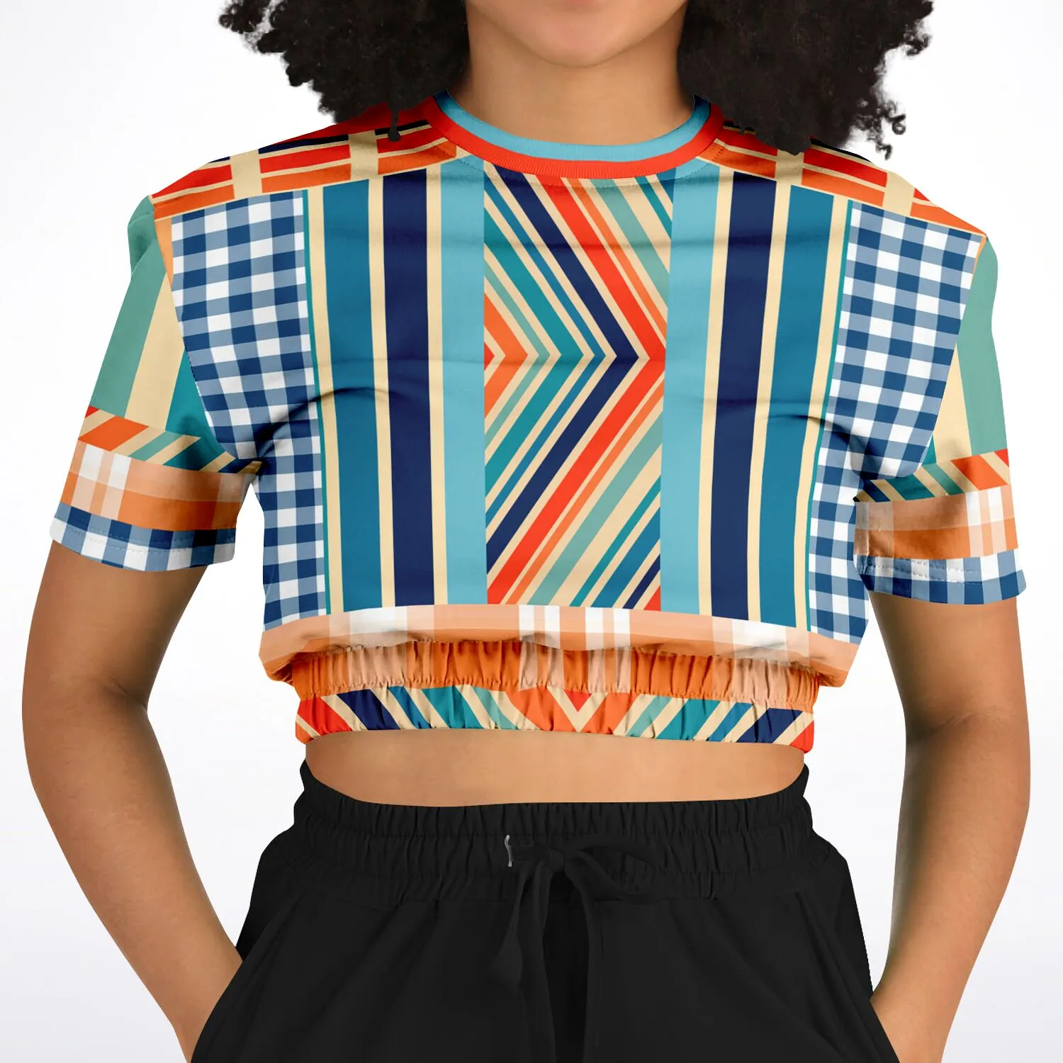 Salsa Time Short Sleeve Cropped Eco-Poly Sweater