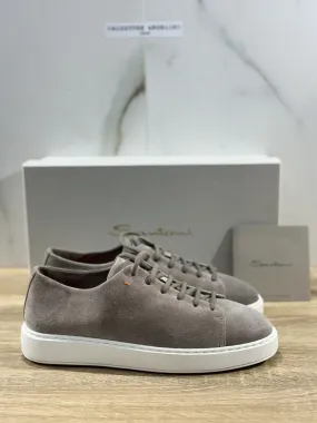 Santoni Sneaker Uomo Icon Suede Tortora Luxury Men Santoni 40.5