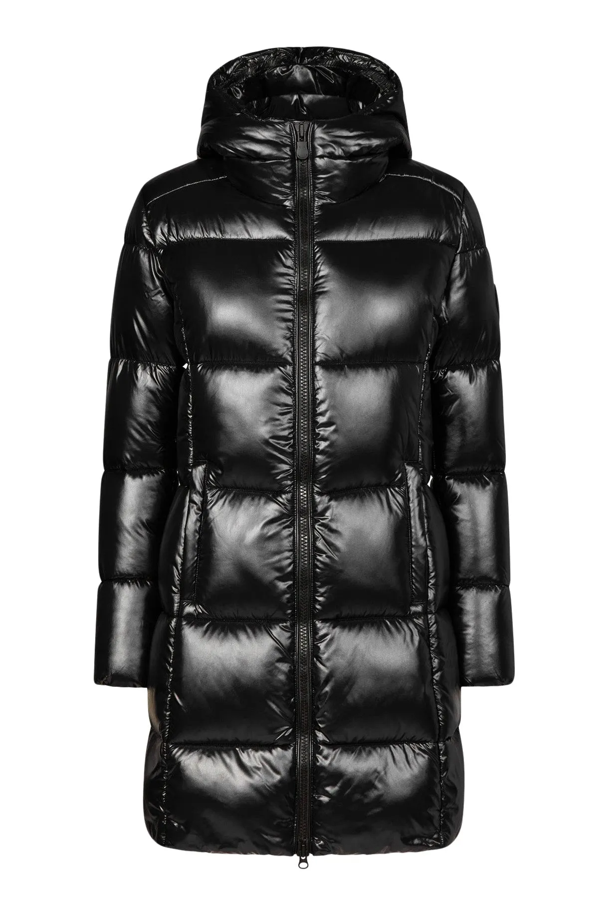 Save The Duck Ines Hooded Puffer Coat in Black