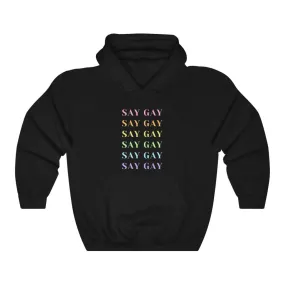 Say Gay Pastel Rainbow Hoodie