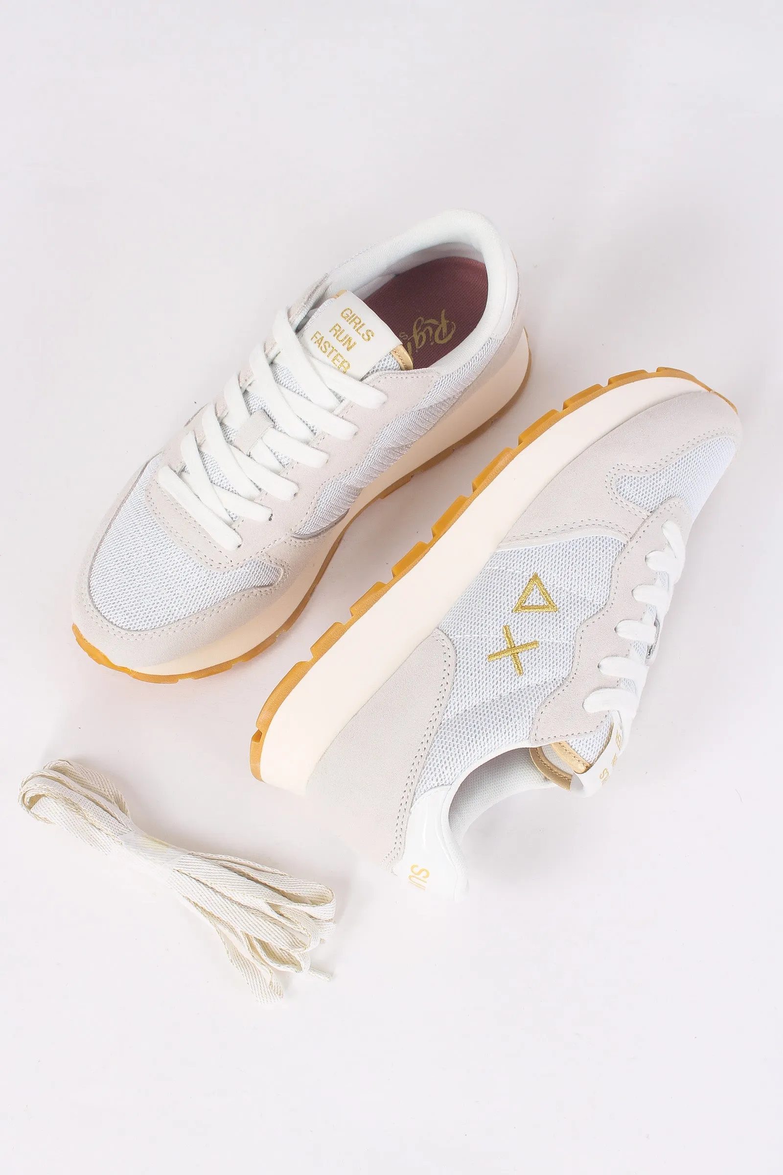 Sneaker Ally Glitter Textile Bianco