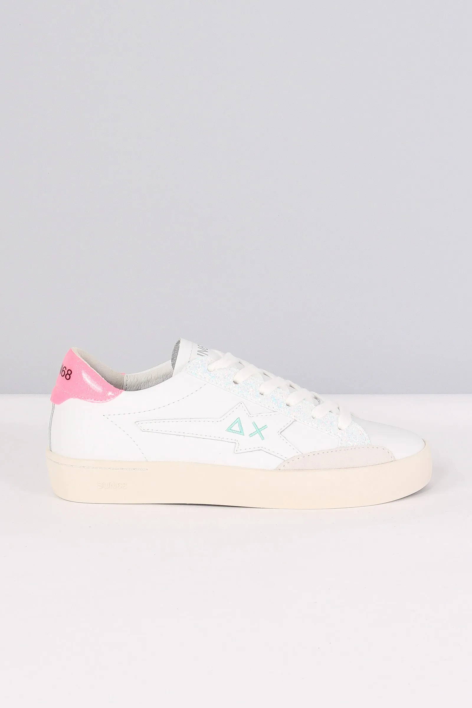 Sneaker Katy Leather Bianco/fuxia