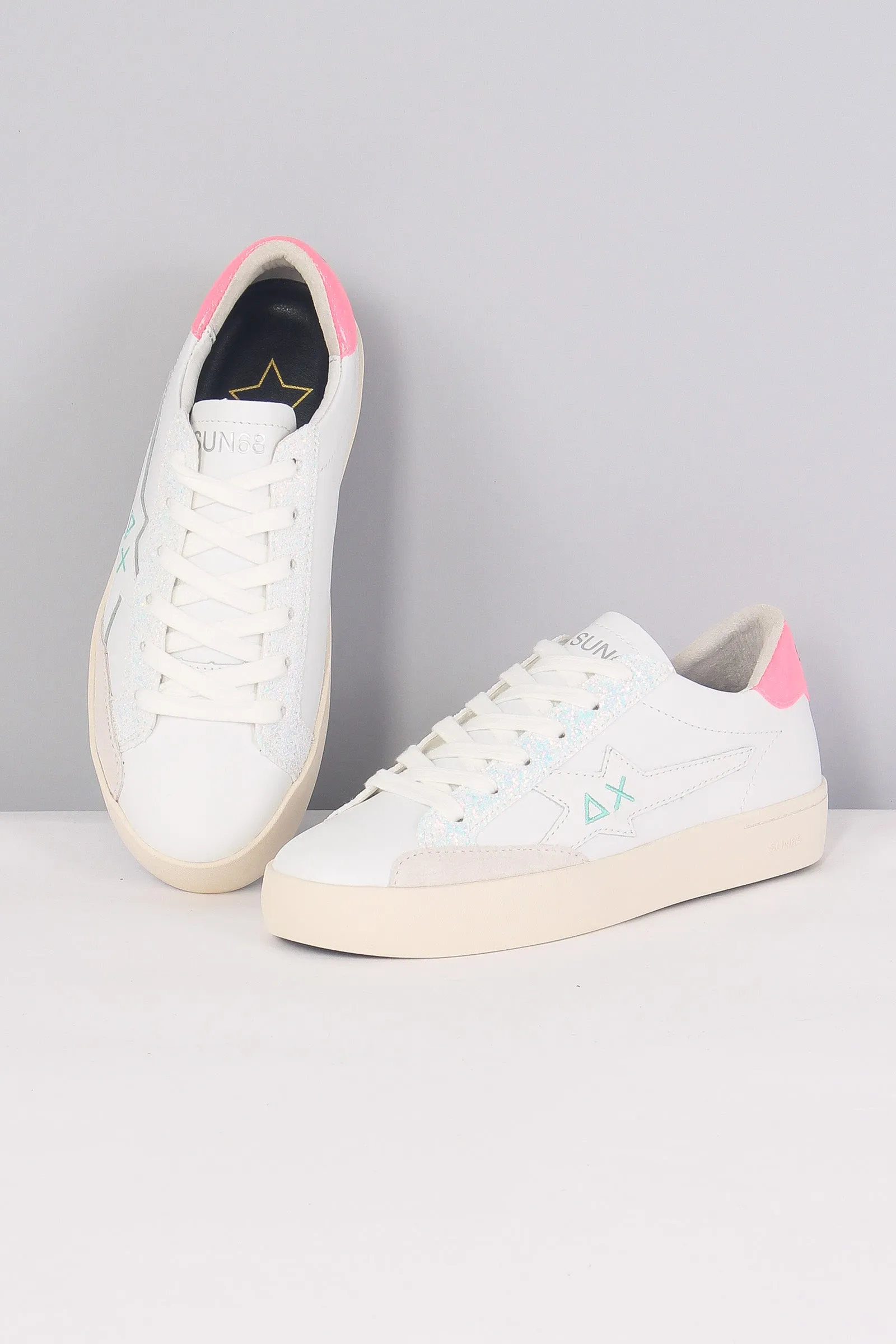 Sneaker Katy Leather Bianco/fuxia