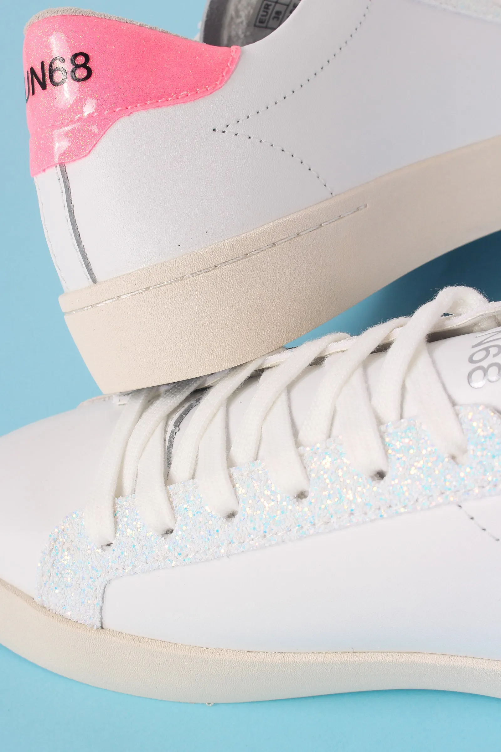 Sneaker Katy Leather Bianco/fuxia