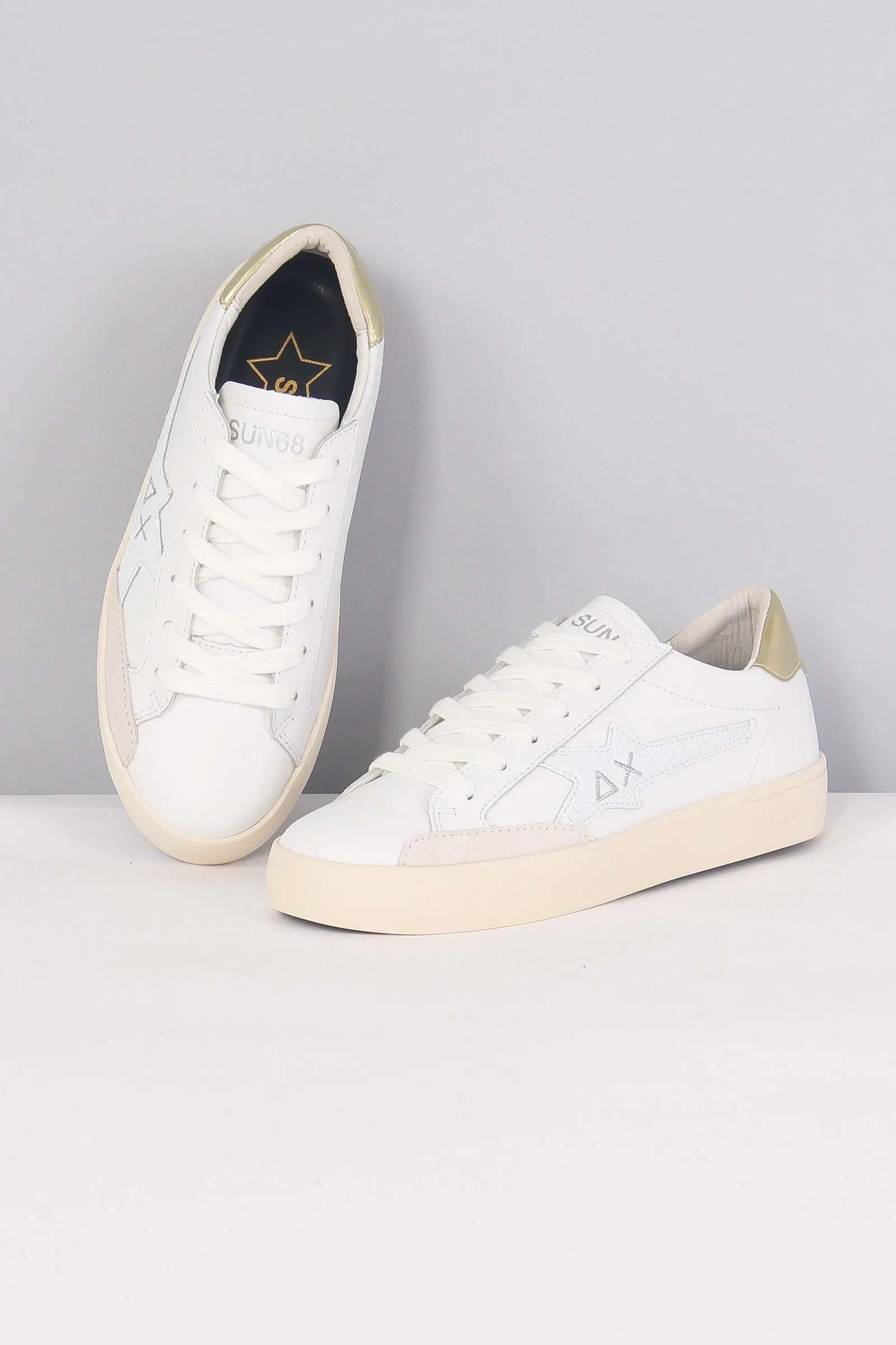 Sneaker Katy Leather Bianco/oro