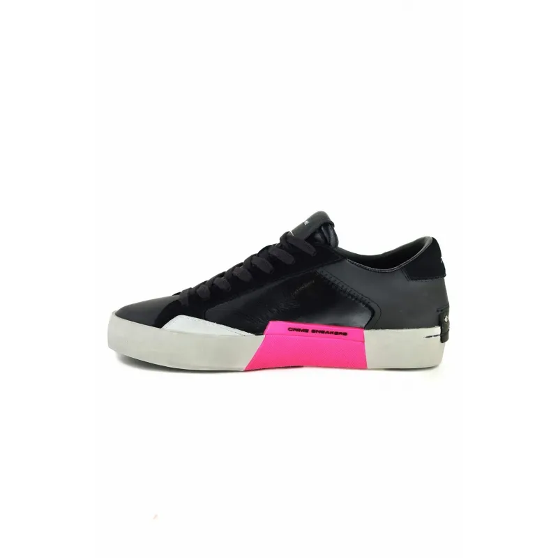 SNEAKERS DONNA IN PELLE E SUEDE, NERO