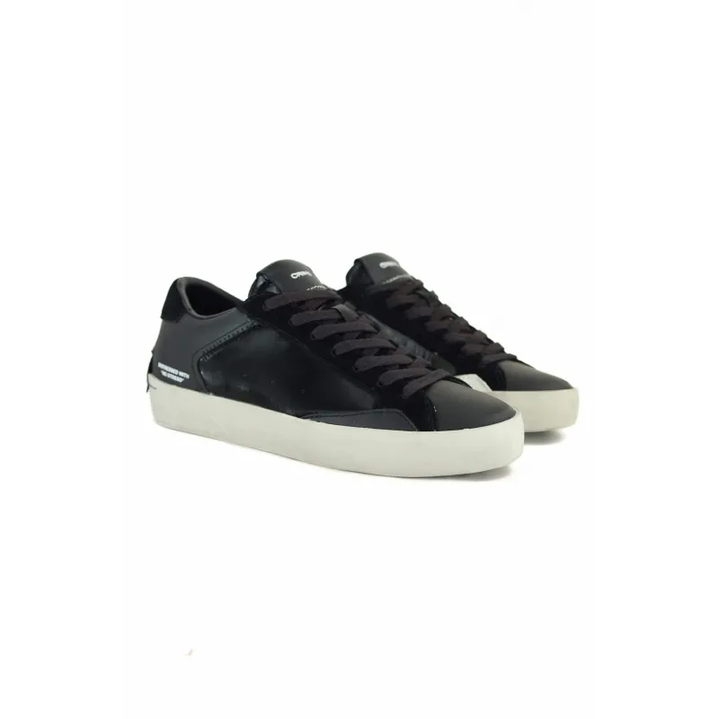 SNEAKERS DONNA IN PELLE E SUEDE, NERO