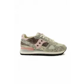 SNEAKERS DONNA SHADOW IN PELLE STAMPA RETTILE, BEIGE