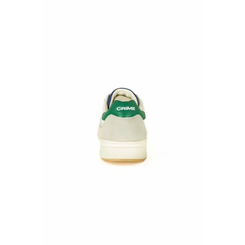 SNEAKERS UOMO IN PELLE STILE VINTAGE BASKET, BIANCO