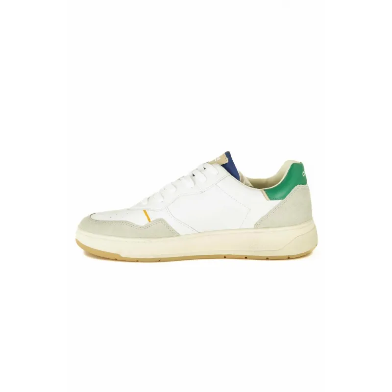 SNEAKERS UOMO IN PELLE STILE VINTAGE BASKET, BIANCO