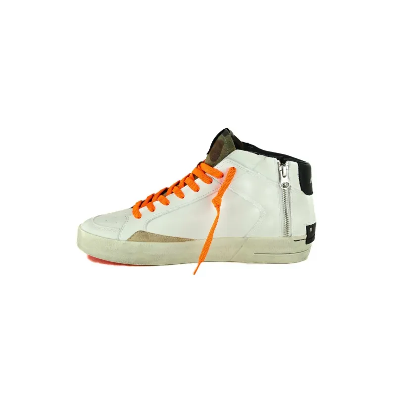 SNEAKERS UOMO MID IN PELLE, BIANCO