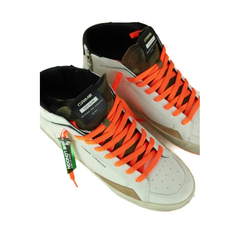 SNEAKERS UOMO MID IN PELLE, BIANCO