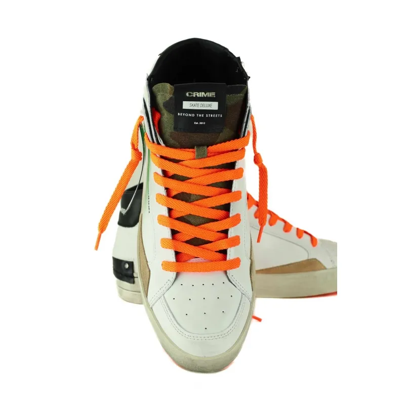 SNEAKERS UOMO MID IN PELLE, BIANCO