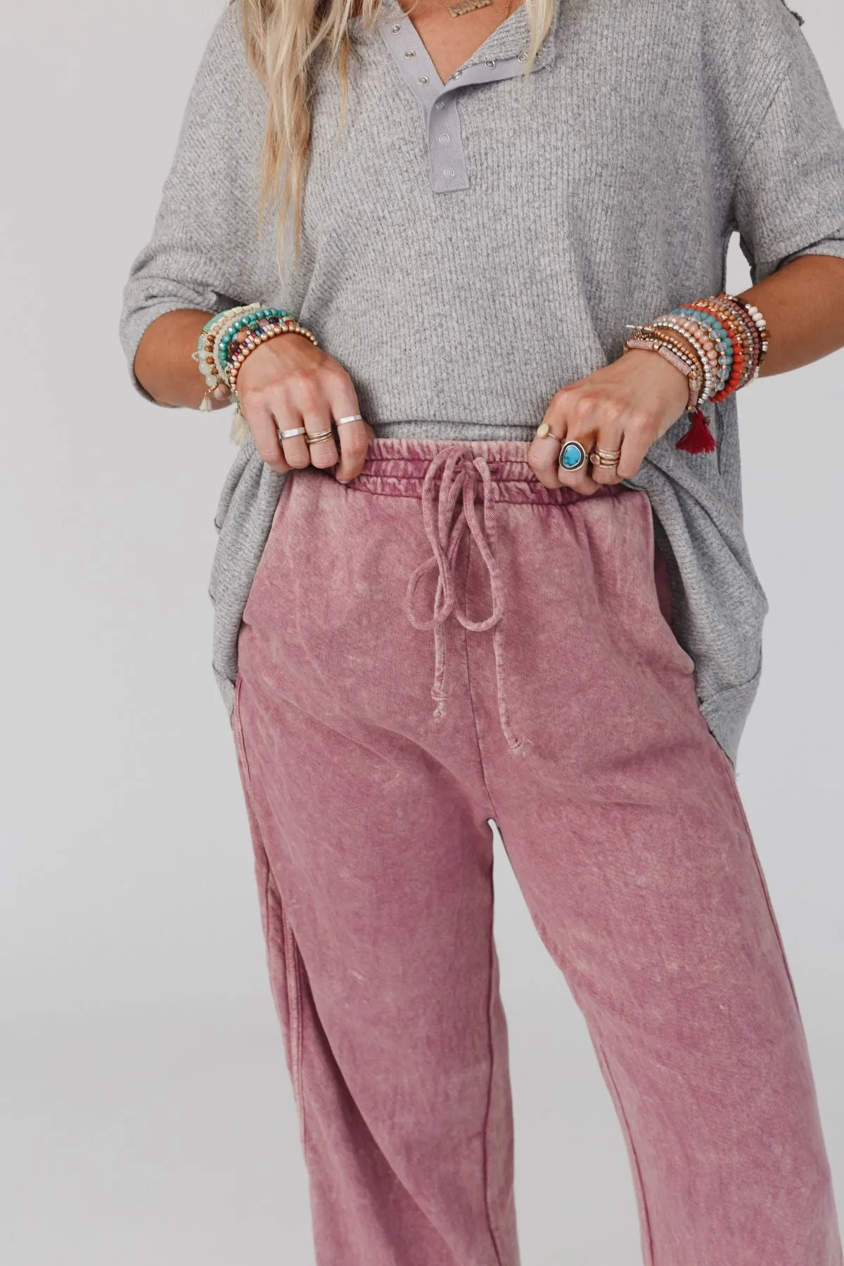 So Comfy Wide Leg Pant Full Length - Mauve