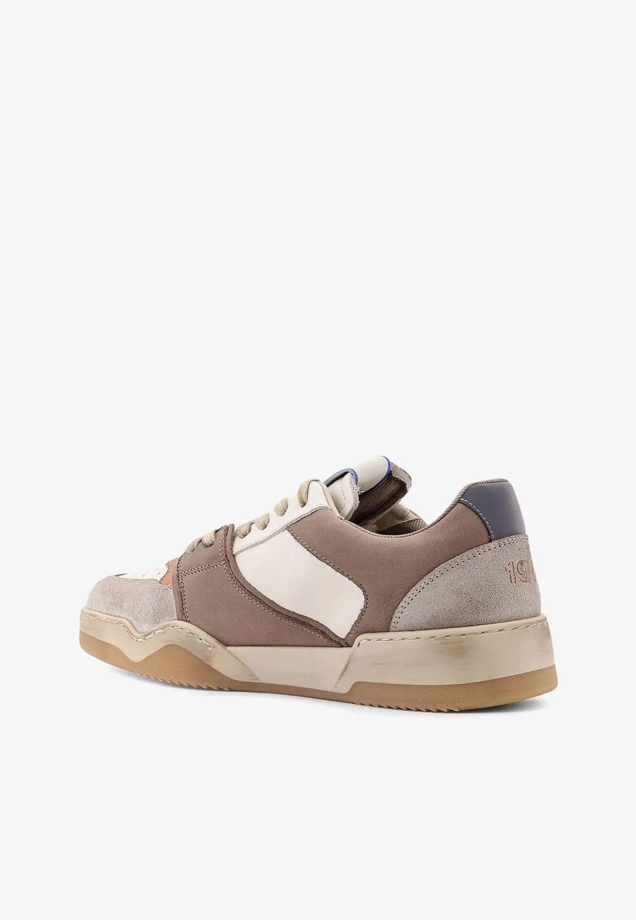 Spiker Leather and Suede Low-Top Sneakers