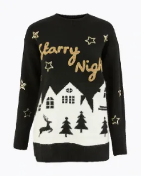 Starry Night Christmas Jumper