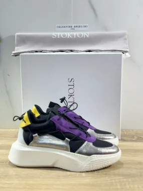 Stokton Sneaker Donna Pelle Multi Color Extra Light Made In Italy 39