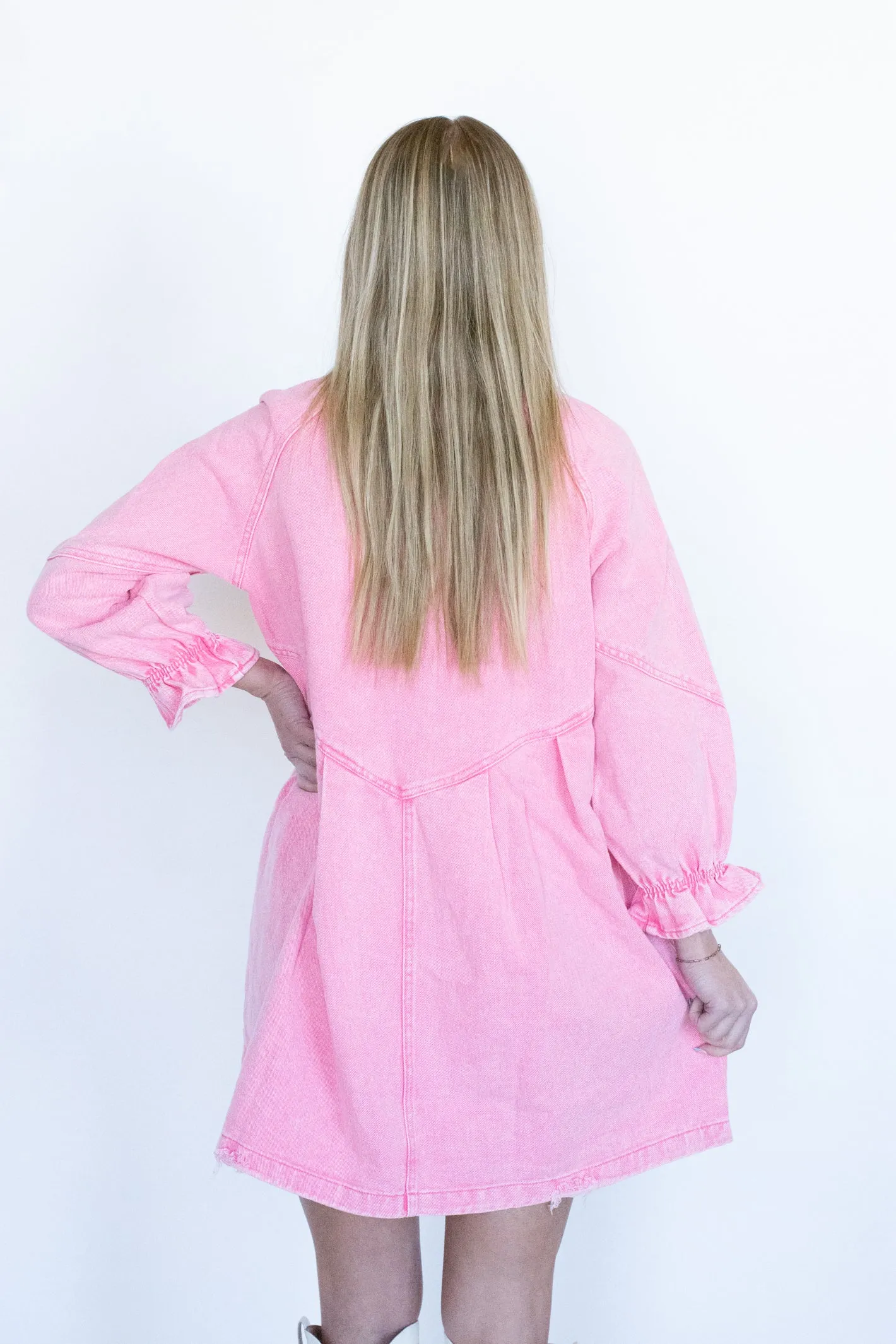 The Eloise Pink Denim Dress