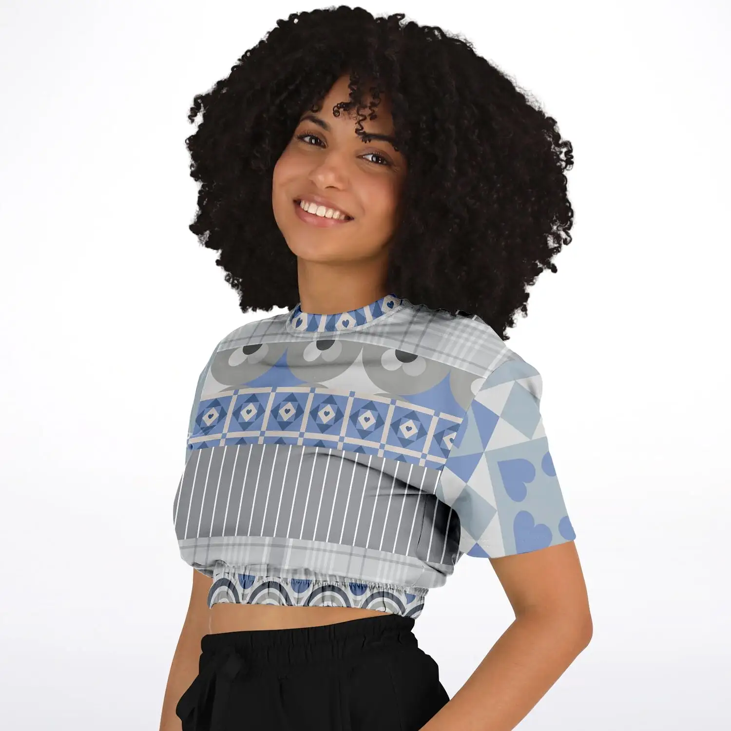 Tranquility Short Sleeve Cropped Eco-Poly Sweater