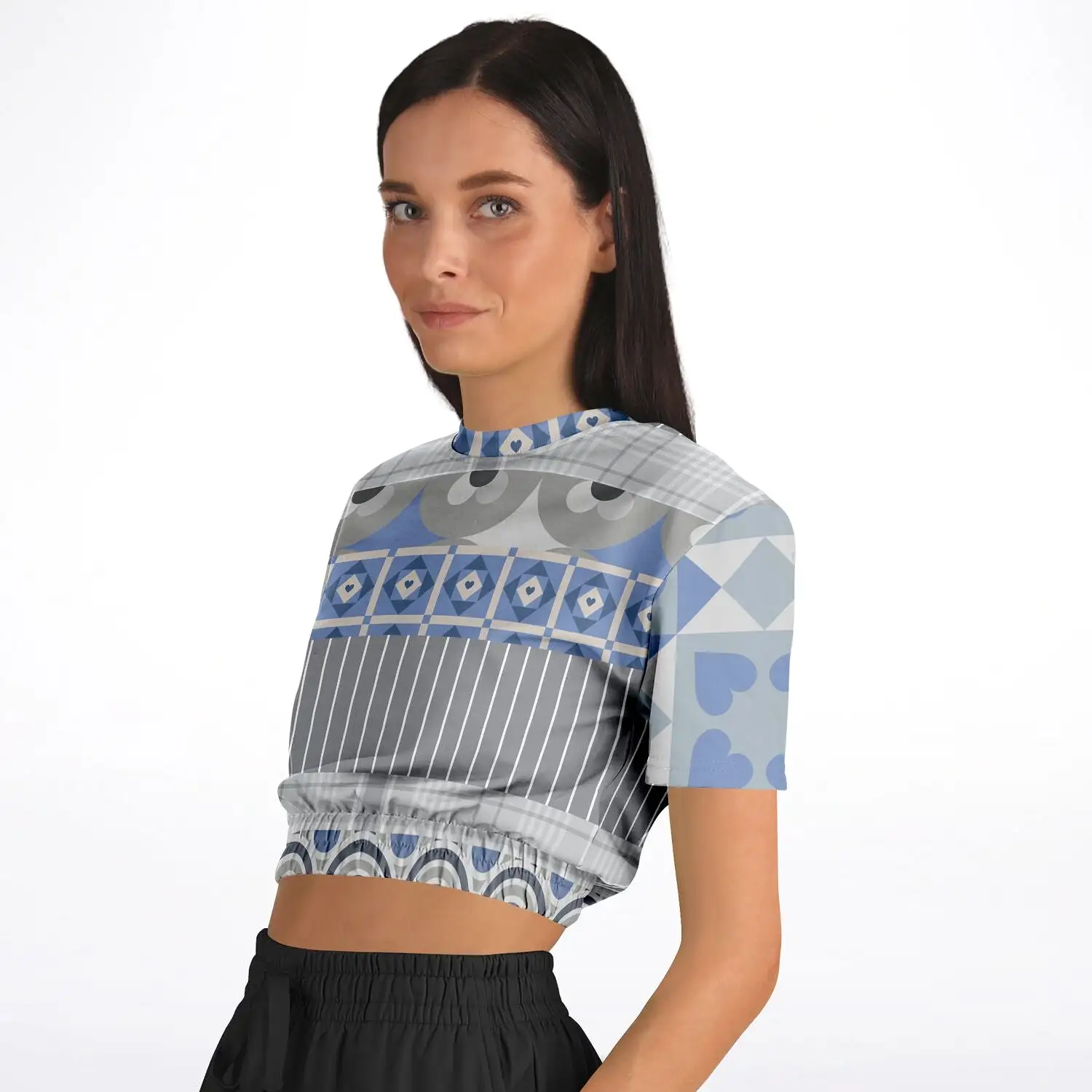 Tranquility Short Sleeve Cropped Eco-Poly Sweater