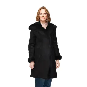 UGG Vanesa Toscana Shearling Coat Black - Women's