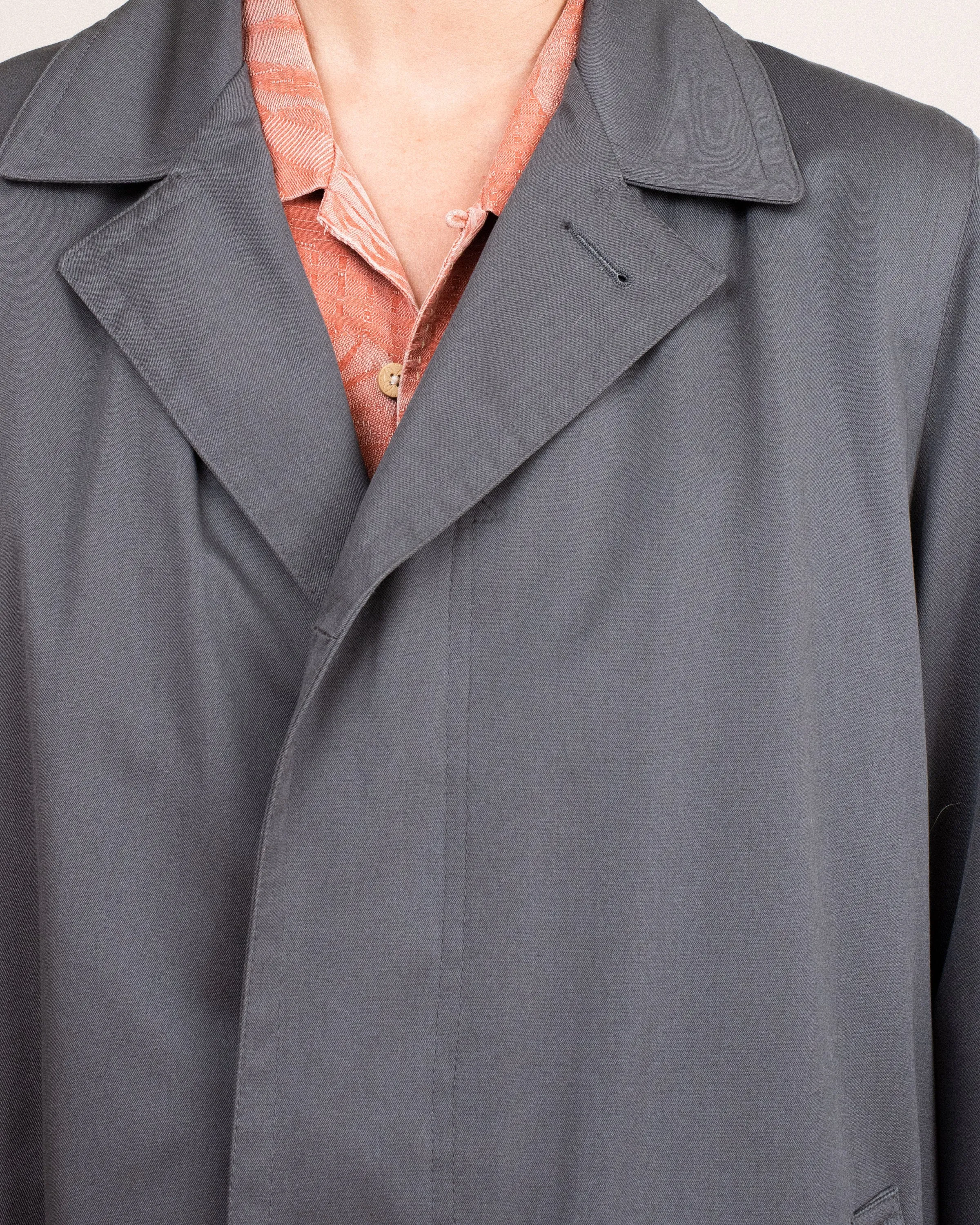 Vintage Blue Grey Trench Coat (S/M)