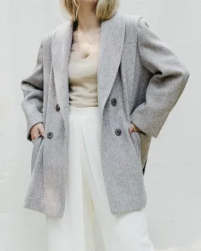 Vintage Sand Herringbone Short Coat (S/M)