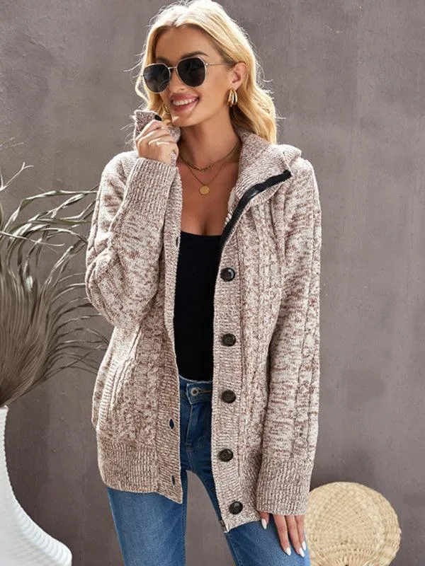 Warm Casual Hooded Cardigan Sweater