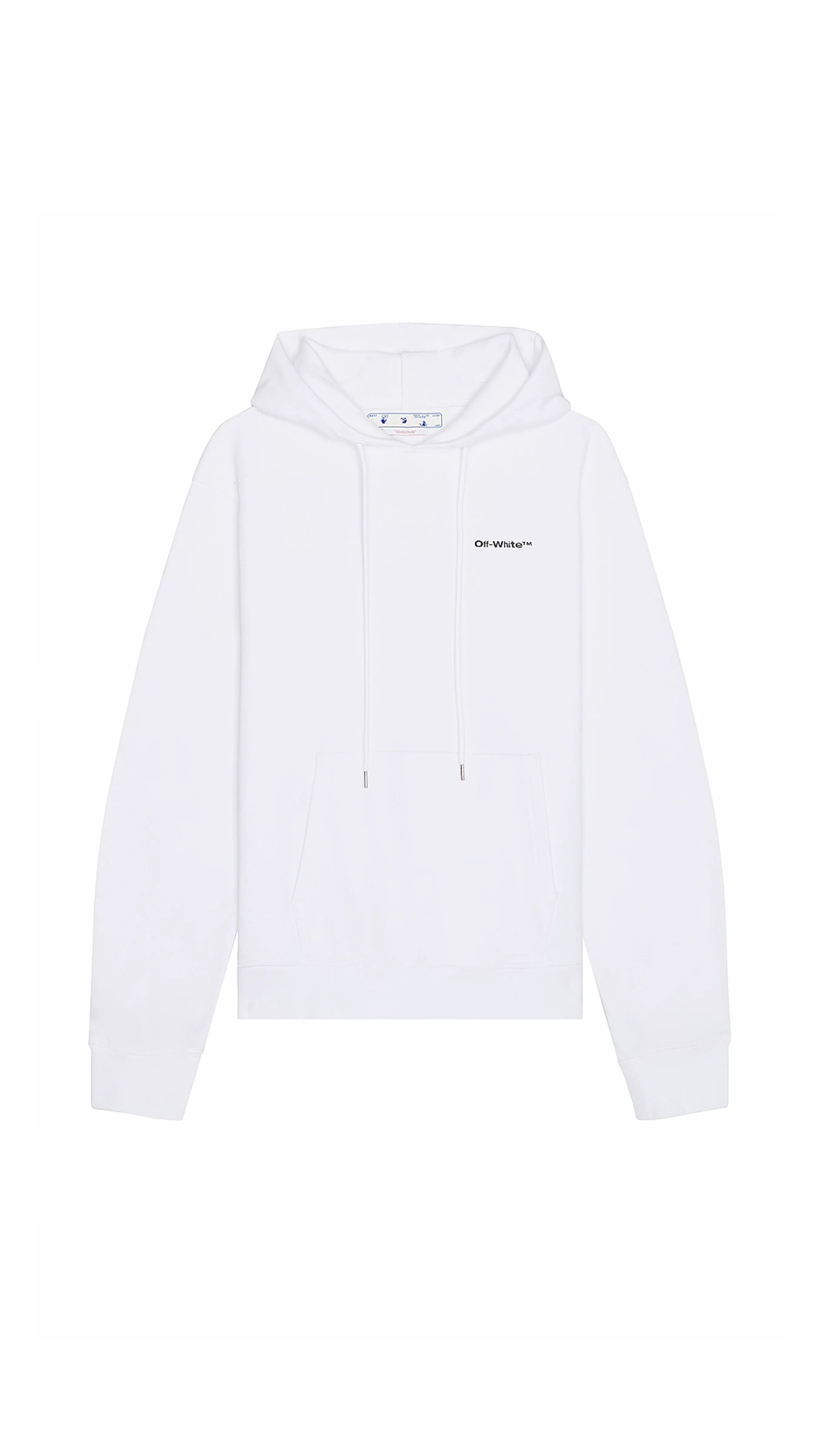 Wave Diagonals Slim Hoodie - White