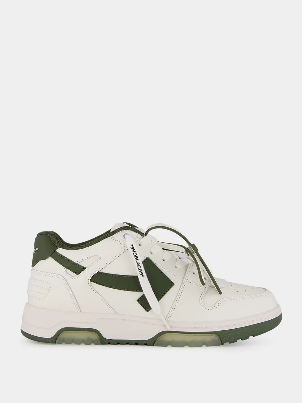 White and Olive Green Out Of Office Sneakers