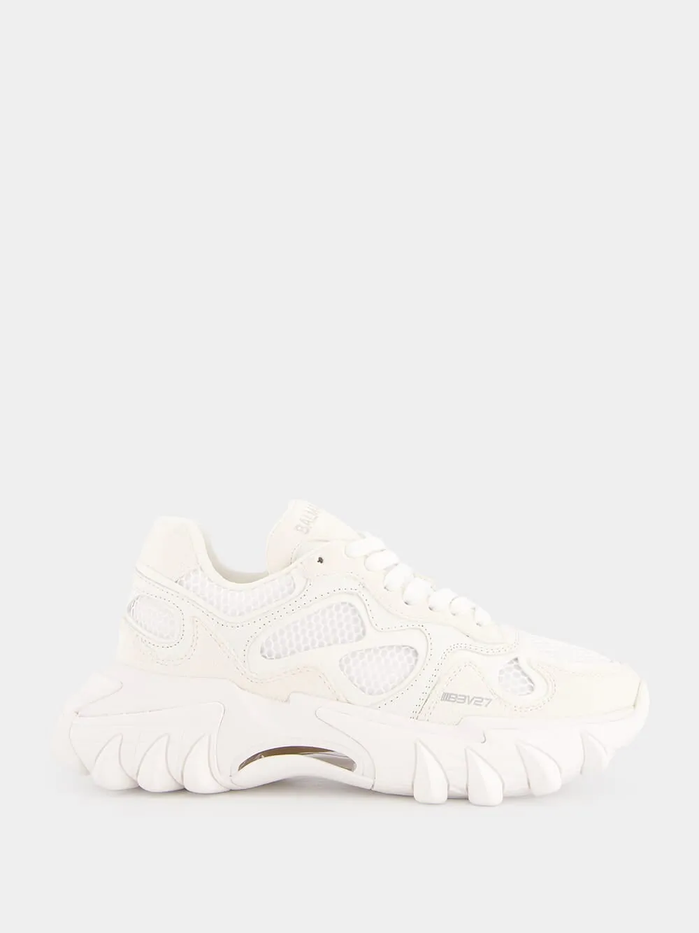 White B-East Leather And Suede Sneakers