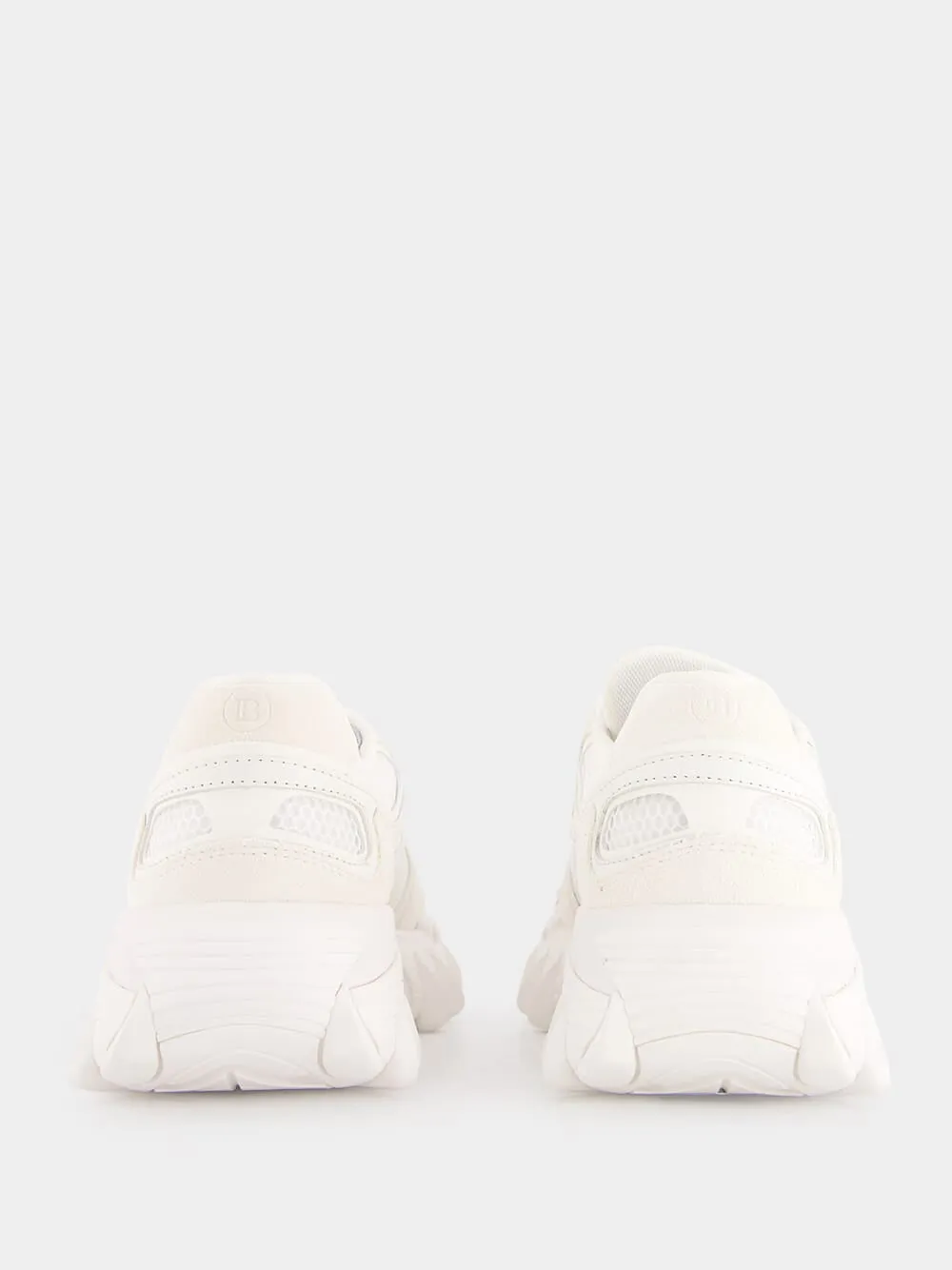 White B-East Leather And Suede Sneakers