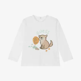 White Cotton Fox Baby Top