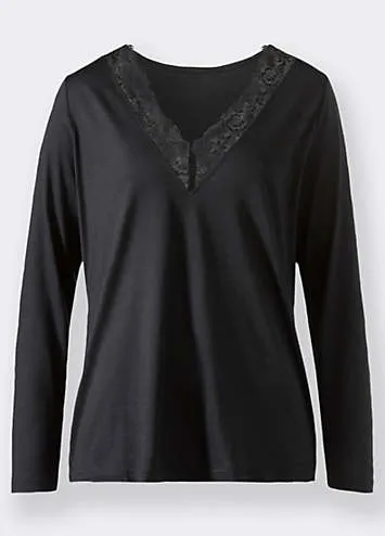 Witt Lace Trim V-Neck Top | Kaleidoscope