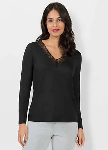 Witt Lace Trim V-Neck Top | Kaleidoscope