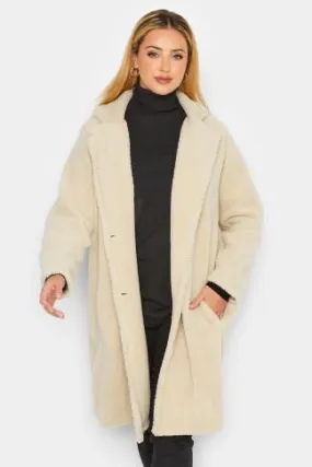 YOURS LUXURY Curve Cream Faux Fur Coat