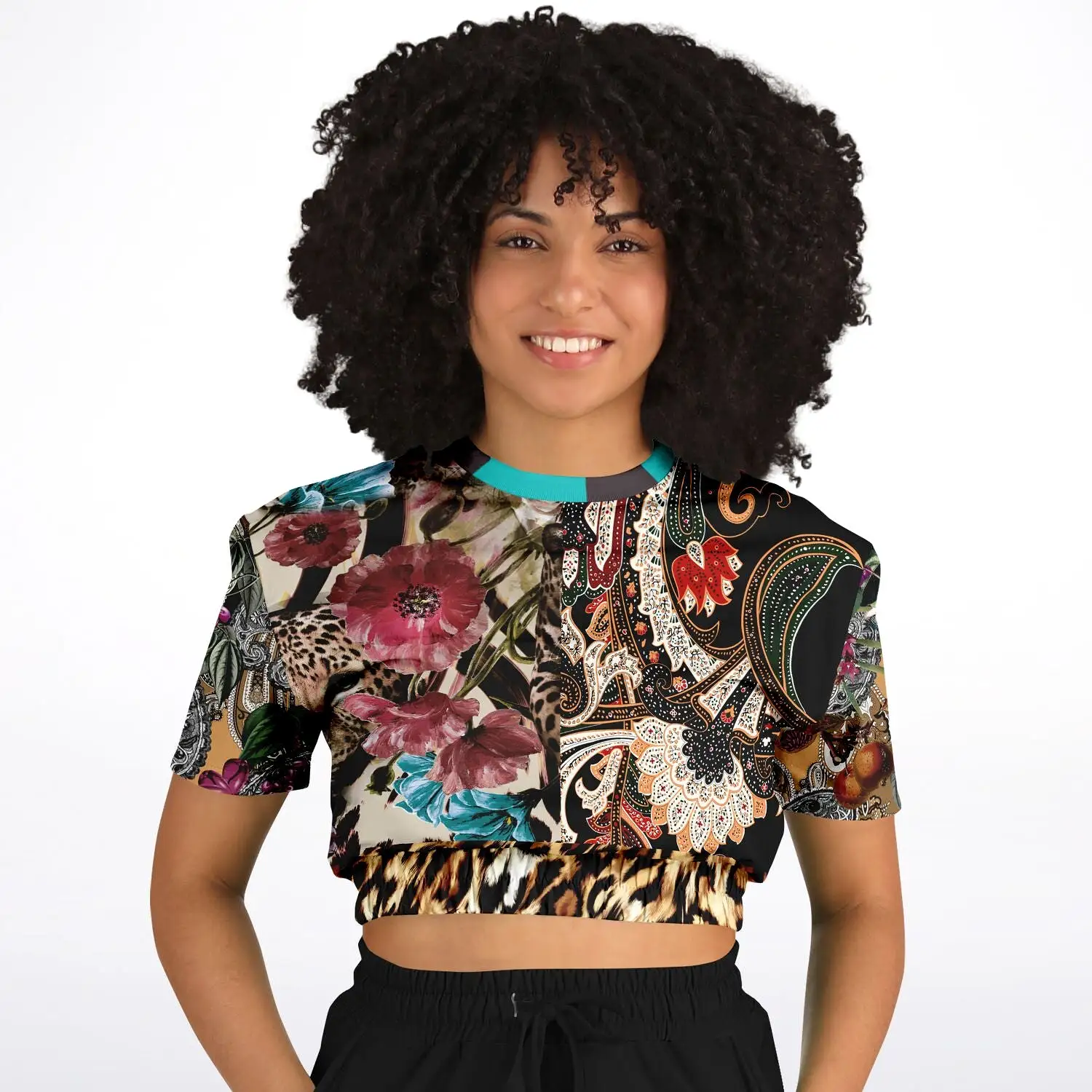 Zambia Short Sleeve Cropped Eco-Poly Sweater